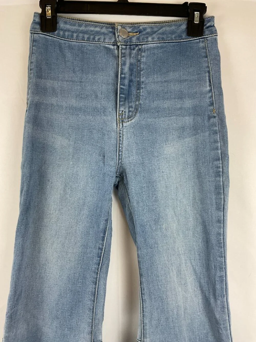 Free People Flare Leg Jeans 25 Blue Raw Hem